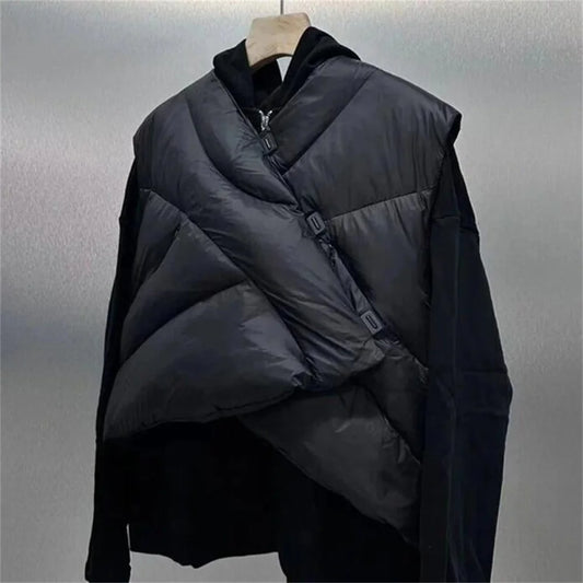 2025 New Vest Jacket Women Winter Warm Waistcoats Korean Fashion Ladies Stand Collar Down Coat Female Loose Oversize Outwears