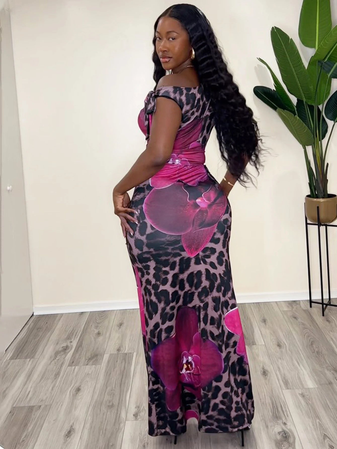 Dulzura Leopard Sexy Elegant Casual 2 Piece Skirt Set Sleeveless Bodycon Lace Up Tank Top Maxi Skirt Matching Set Party Clubwear