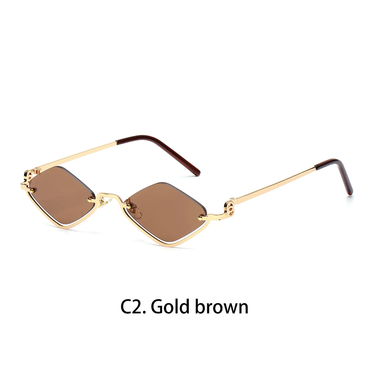 Fashion Small Polygonal Sunglasses Women Luxury Brand Metal Half Frame Sun Glasses Ladies Hipster sexy Cat Eye Shades Vintage