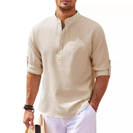 Long Sleeve Linen Shirt Linen Shirt Shirt Linen T Shirt Man European Shirt Man Shirts for Man Linen Sleeved Linen