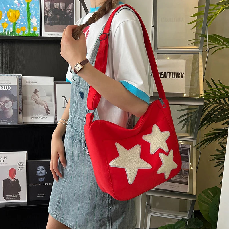 Men and women's commuting bags - simple, niche, retro, girlish cross-body bag made of canvas fabric