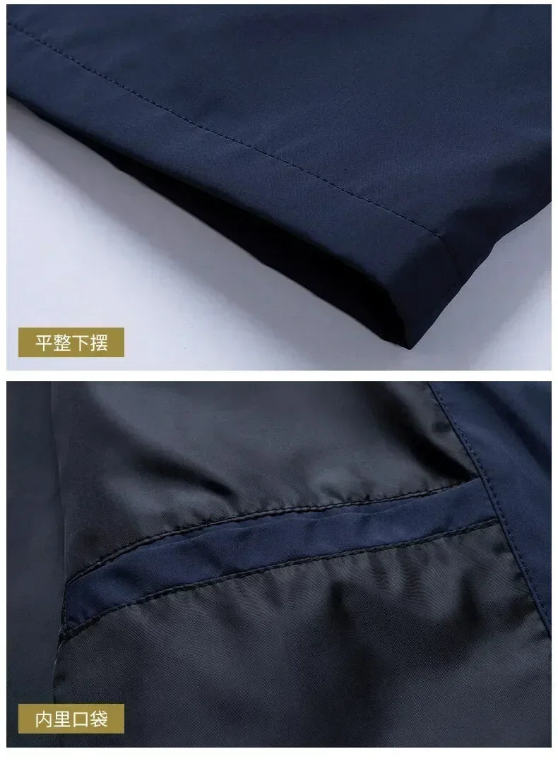 Business Casual Jacket Dad Outer Suit Coat New Men's Middle-aged and Elderly Stand-up Collar Plus Size Spring and Autumn