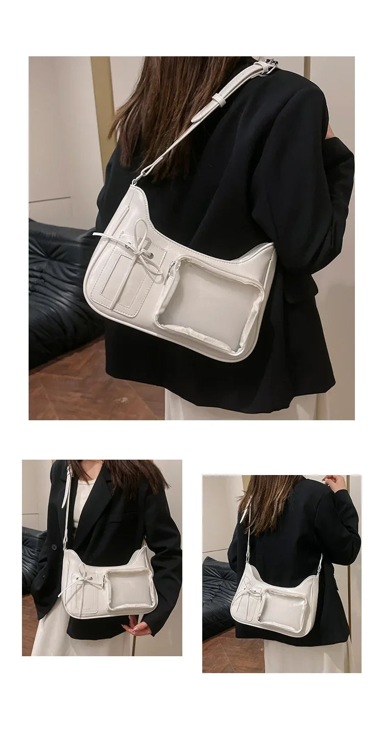 Y2k Harajuku Shoulder Bag Women Korean Transparent Ita Bag School Crossbody Bag Female Japanese Designer Preppy Handbag Purse