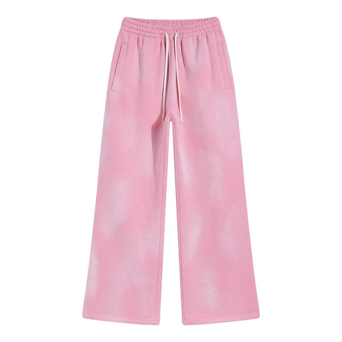 Autumn and winter 2024 new splash ink white spray-dyed loose plus velvet joggers