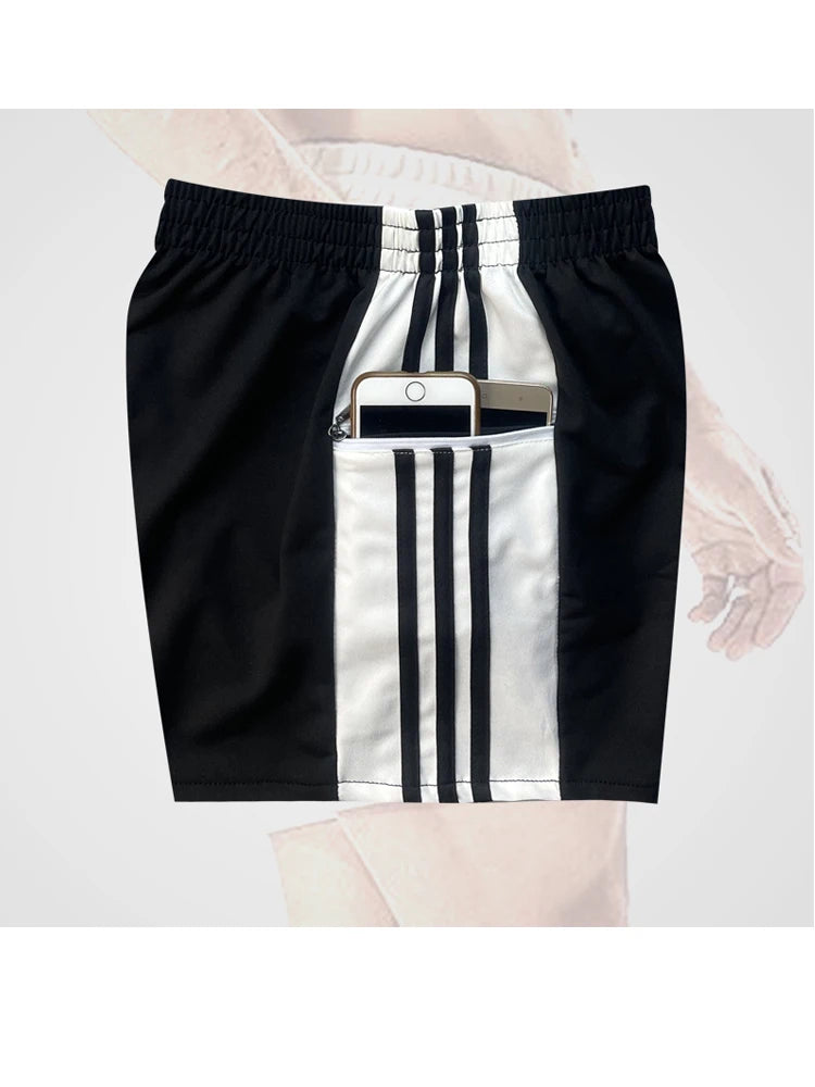 Glossy Pockets Men's Shorts Outdoor Fitness Male Plus Size Casual Sports Basketball Bottoms