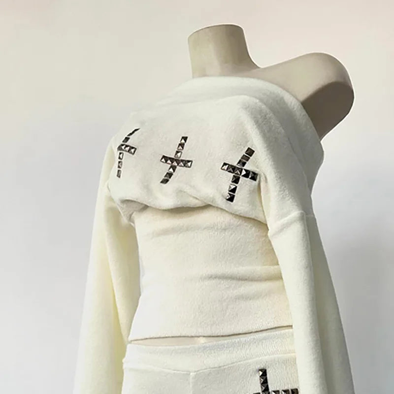Chic Streetwear Punk Y2k Crop top Harajuku Graphic Print Cool Long sleeve Top Hip Hop Fashion Baby Tee Rock Goth Unique Top