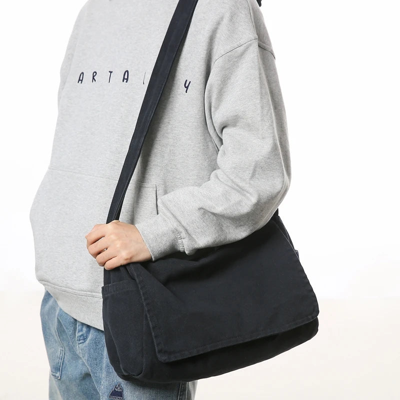 Men'S Minimalist Large Capacity Messenger Bag, Casual Shoulder Bag, Suitable for Vacation, Outdoor Activities, Daily Commuting