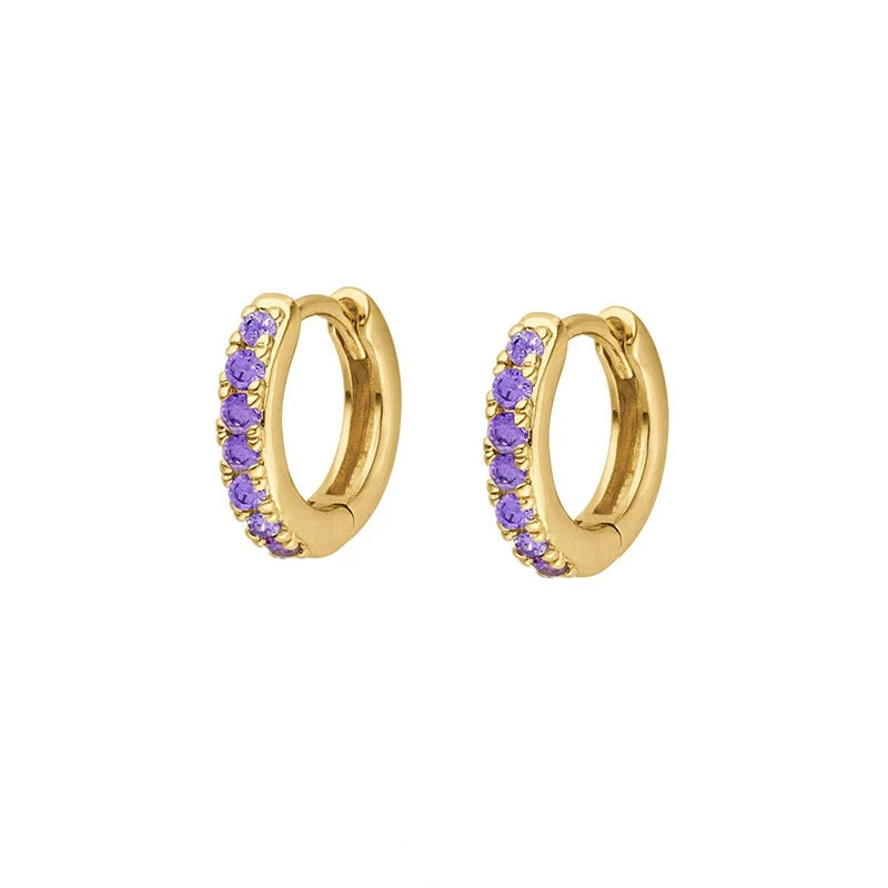 CANNER White Zircon Simple Love Round Earring For Women 925 Sterling Silver Earrings Hoops Pendiente Plata Piercing Gold Jewelry