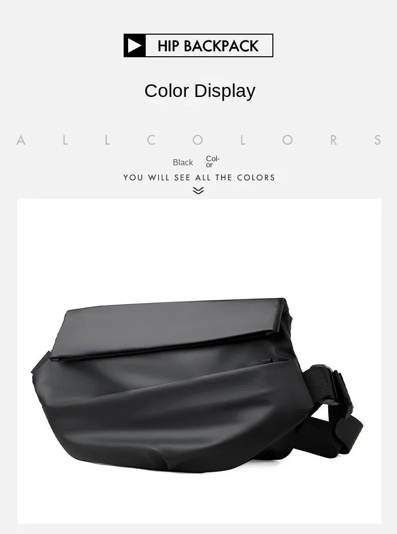 Premium Waterproof Magnetic Buckle Crossbody Bag Personality Fashion Men Messenger Bag Black Minimalist Shoulder Bags Men Bag