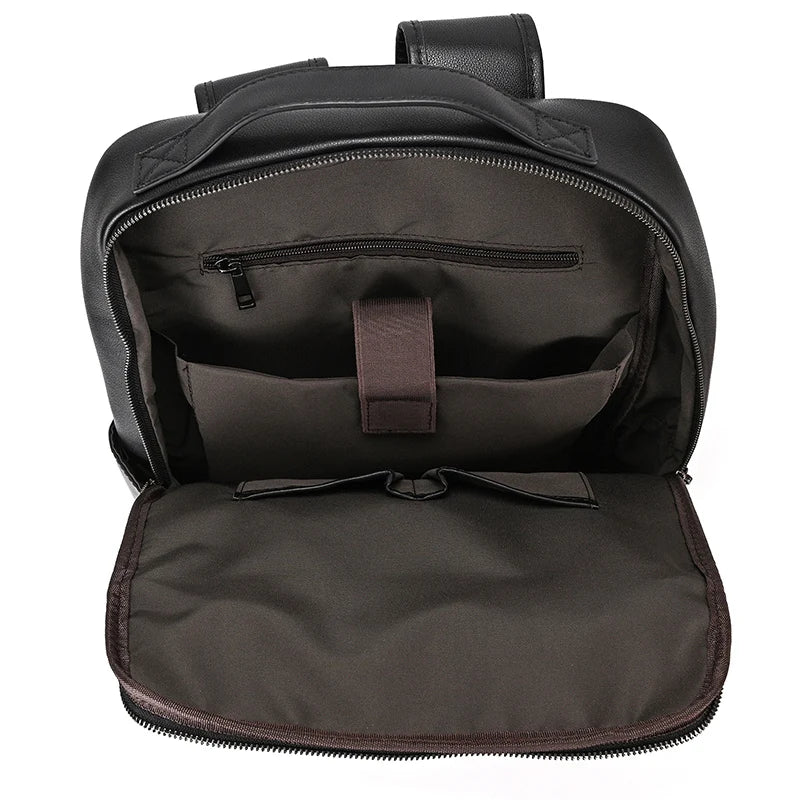 Vintage Travel Backpack leather double zipper bagpack male crazy horse leather backpack handmade leather travel bag men bag