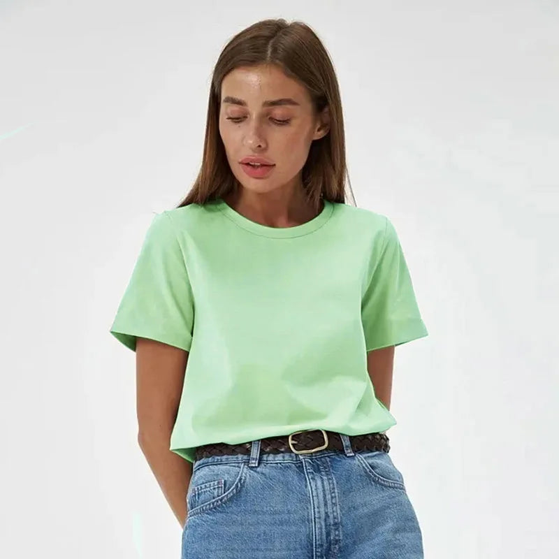 3XL 4XL 100% Cotton Women s T shirt Oversized Casual Solid Tees Short Sleeve Summer Top Plain Streetwear Quality Basic Clothing