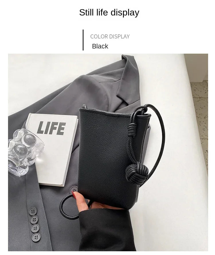 Women Leather Small Crossbody Bag Designer Cell Phone Bag Lightweight Fashion Shoulder Bag Ladies Travel Purse