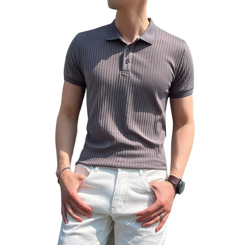 Trendy Men's Half Sleeve Polo Shirt Summer Ice Silk Short Sleeve Casual Lapel Top For Fashionable Men's Wear 2024