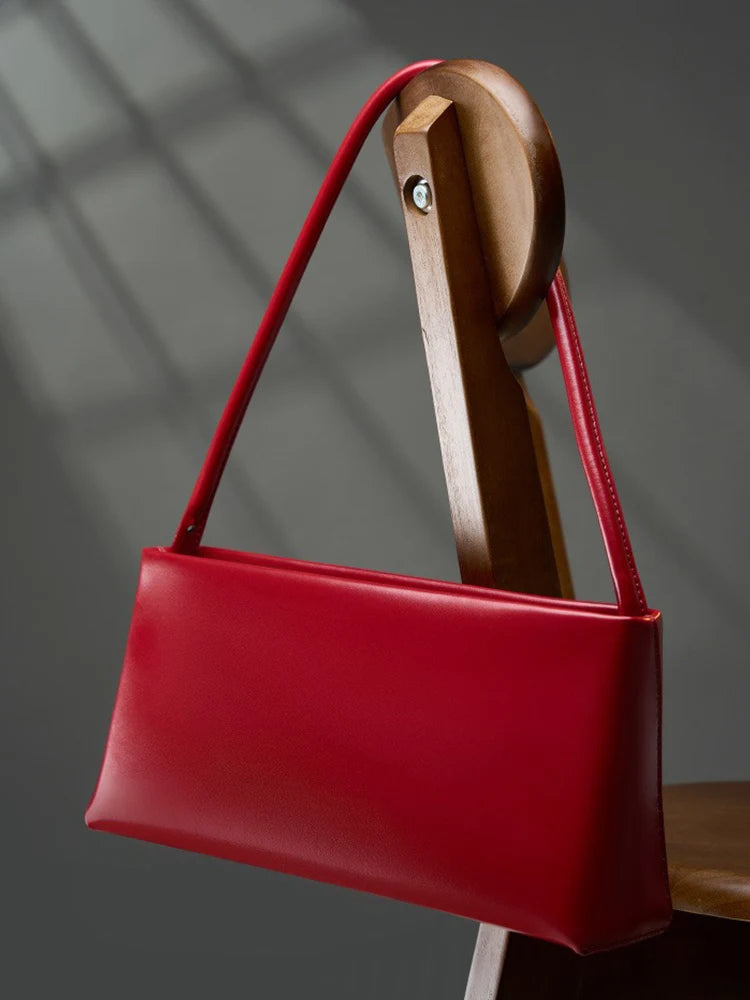 Zency 2024 New Luxury Handbag Fashion Women Leather Shoulder Bag Ladies Underarm Bag Sac De Femme Red Bride Wedding Bags