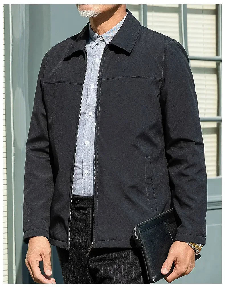 Business Casual Jacket Dad Outer Suit Coat New Men's Middle-aged and Elderly Stand-up Collar Plus Size Spring and Autumn