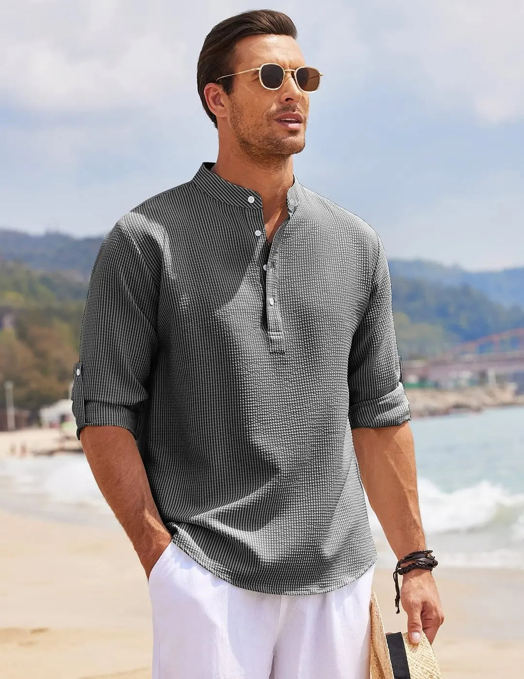 Long Sleeve Linen Shirt Linen Shirt Shirt Linen T Shirt Man European Shirt Man Shirts for Man Linen Sleeved Linen