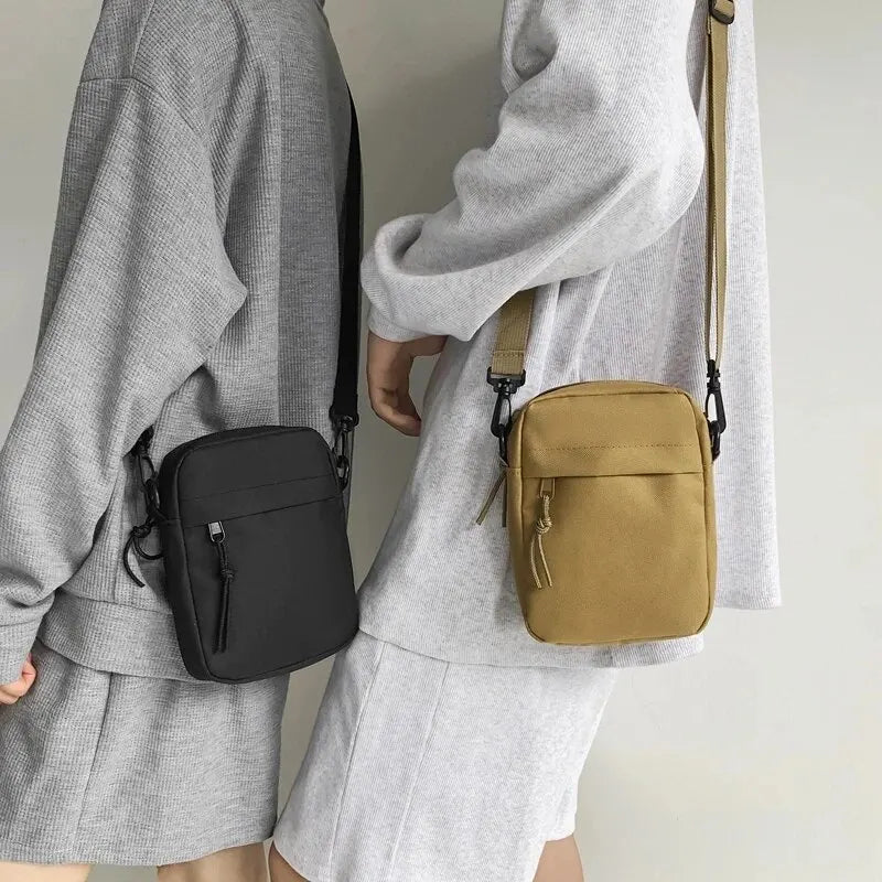Messenger Sling Bags For Men Casual Canvas Small Zipper Crossbody Pouch Simple Small Crossbody Shoulder Bag Men Bag