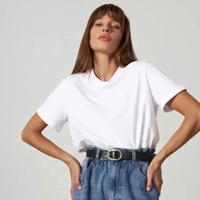 3XL 4XL 100% Cotton Women s T shirt Oversized Casual Solid Tees Short Sleeve Summer Top Plain Streetwear Quality Basic Clothing