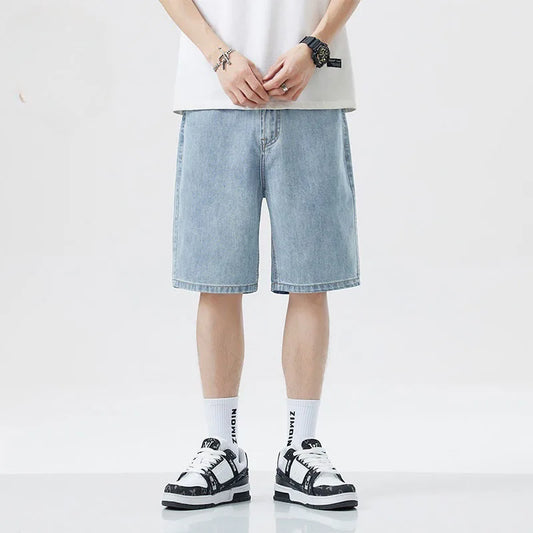 2025 NewRetro style loose jeans Y2k streetwear hip-hop casual fashion men's jeans loose straight cut shorts men
