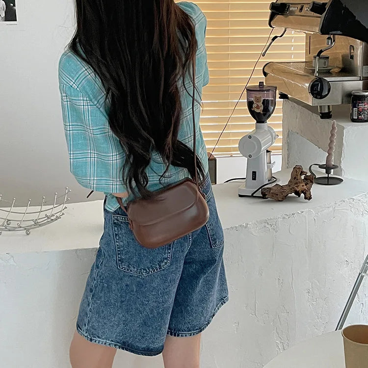 Fashion Women Messenger Bag PU Leather Small Shell Bag Vintage Shoulder Bag Ladies Handbags Luxury Purse Crossbody Bags