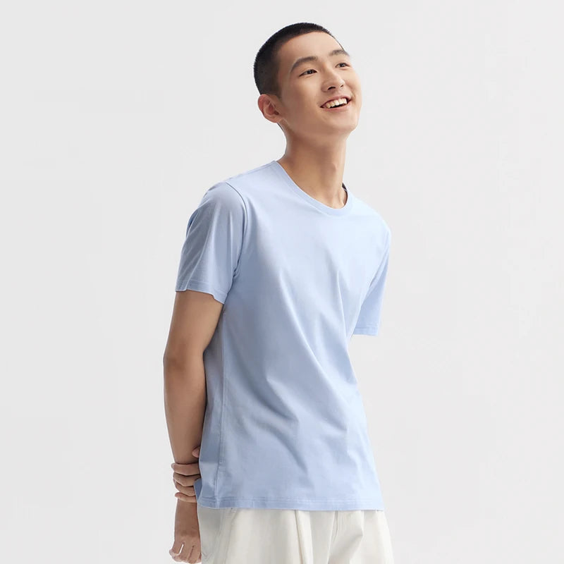 Semir Short Sleeve T-Shirt Men 2024 Summer New Simple Solid Colour Top Slim Pullover Summer Clothing T Shirt