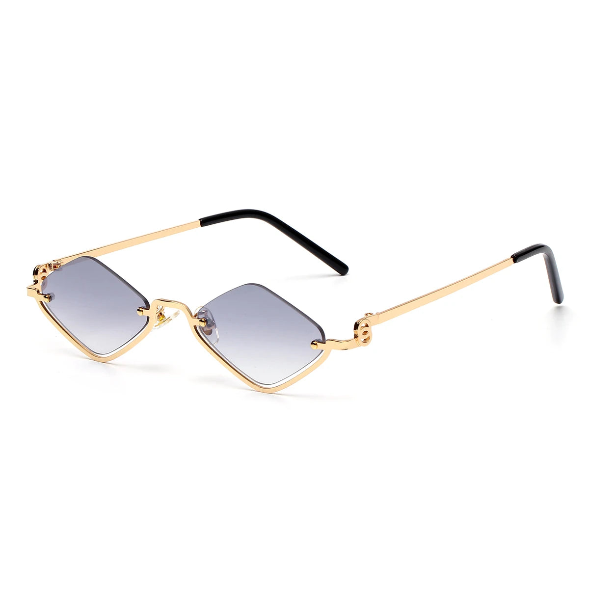 Fashion Small Polygonal Sunglasses Women Luxury Brand Metal Half Frame Sun Glasses Ladies Hipster sexy Cat Eye Shades Vintage