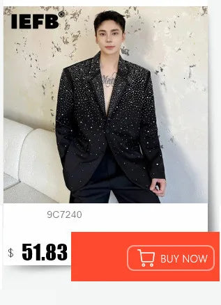 IEFB Embroidery Sequin Trendy Casual Men's Blazer Spring New Fashion Male Jacket Streetwear Suit Coat Personality 9Y9245