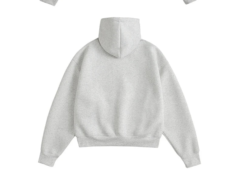 LAPPSTER Men Women Cleanfit Y2k Short Hooded Hoodies Korean Fashions 2000s Sweatshirts Tracksuit Grey Harajuku Big Pocket Hoodie