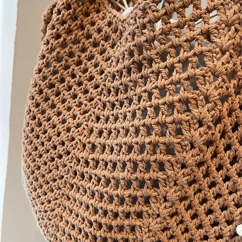 2025 Latest Summer Beach Straw Woven Tote Bag For Women 2-IN-1 Hollow-out Lightweight Large Capacity Shopper Shoulder Bag Female