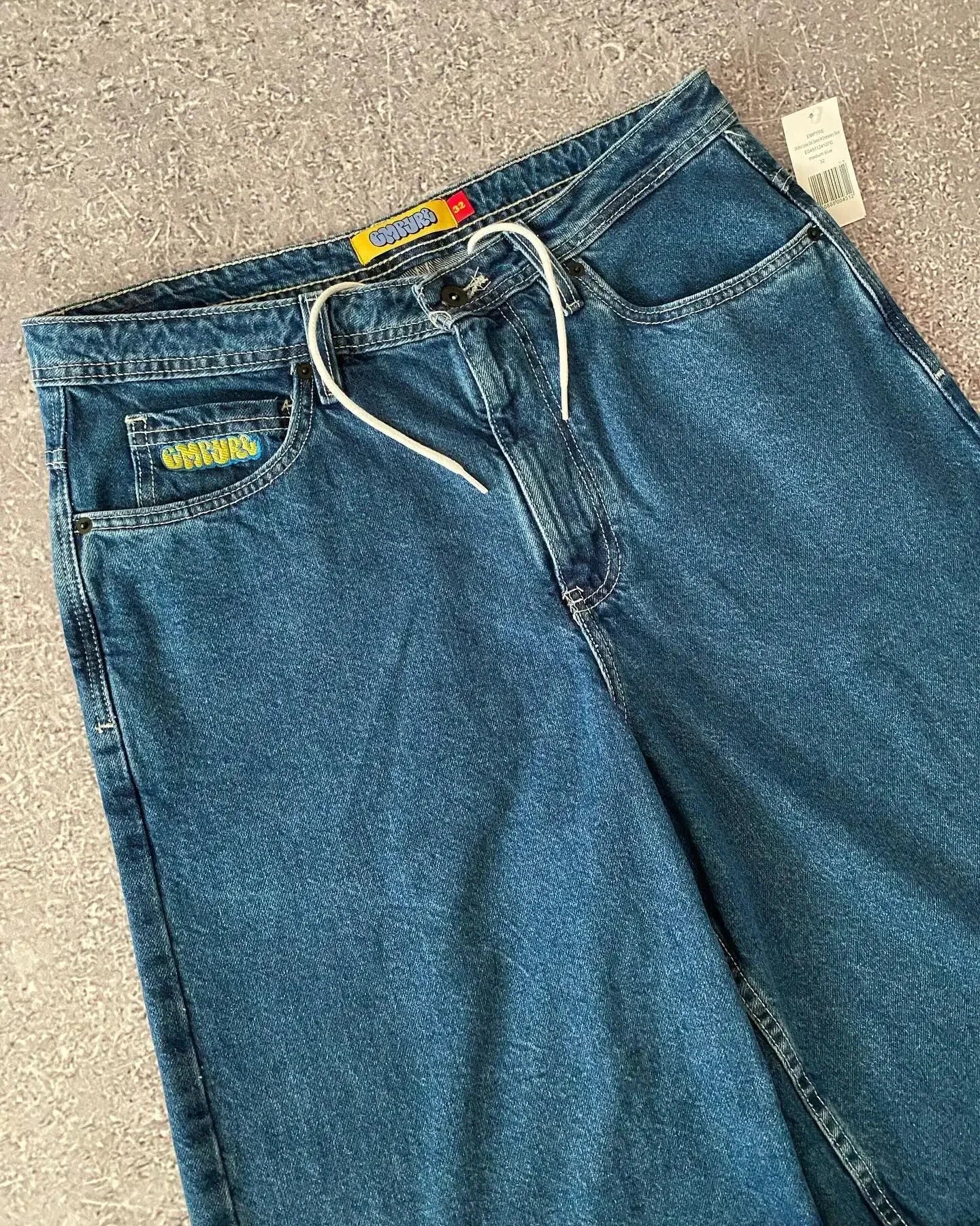 90s American Straight Pants Men and Women Universal Jeans Street Fashion Versatile Shorts Personalized Harajuku Hip hop Clothing