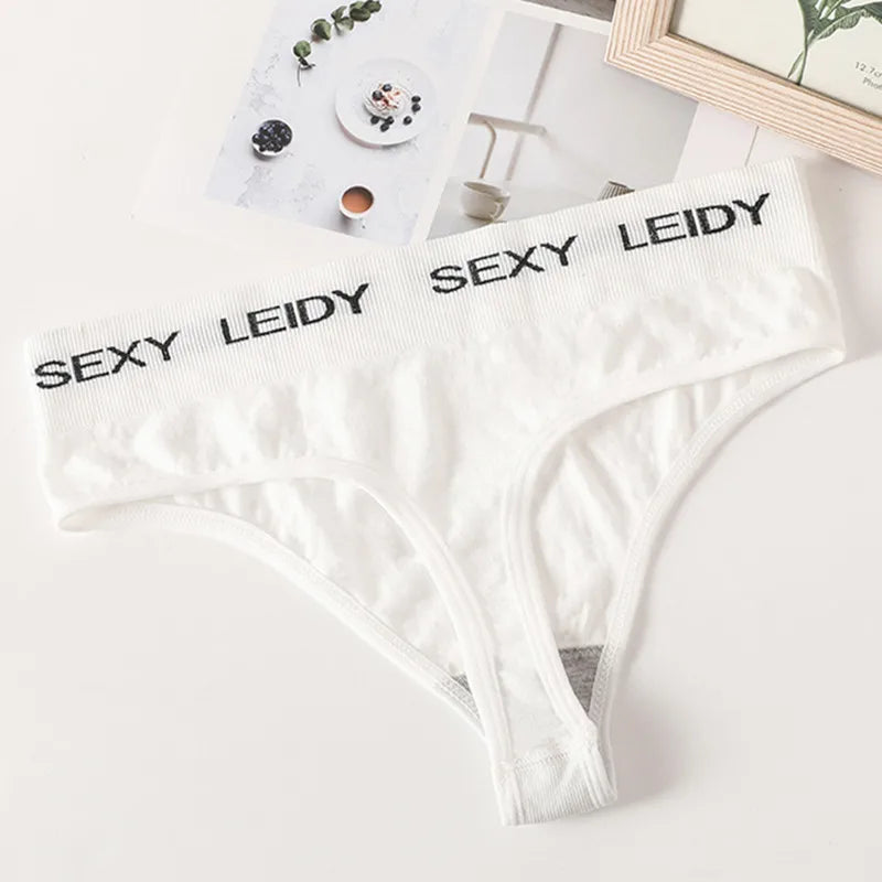 Letter Belt Brazilian Panties Women Seamless Underwear Female Underpants Sexy Briefs Lingerie Comfy Intimates
