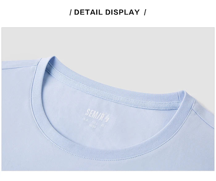 Semir Short Sleeve T-Shirt Men 2024 Summer New Simple Solid Colour Top Slim Pullover Summer Clothing T Shirt