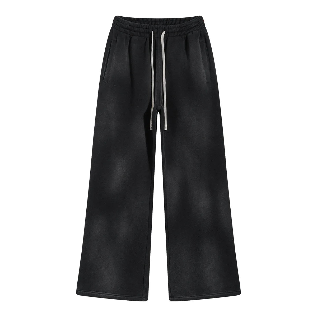 Autumn and winter 2024 new splash ink white spray-dyed loose plus velvet joggers