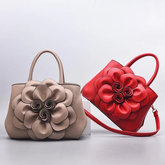 Large Capacity Red Big Rose Flower Women's Bag Handbag Shoulder Bag Purse Ladies Female Crossbody Bag Luxury Bag