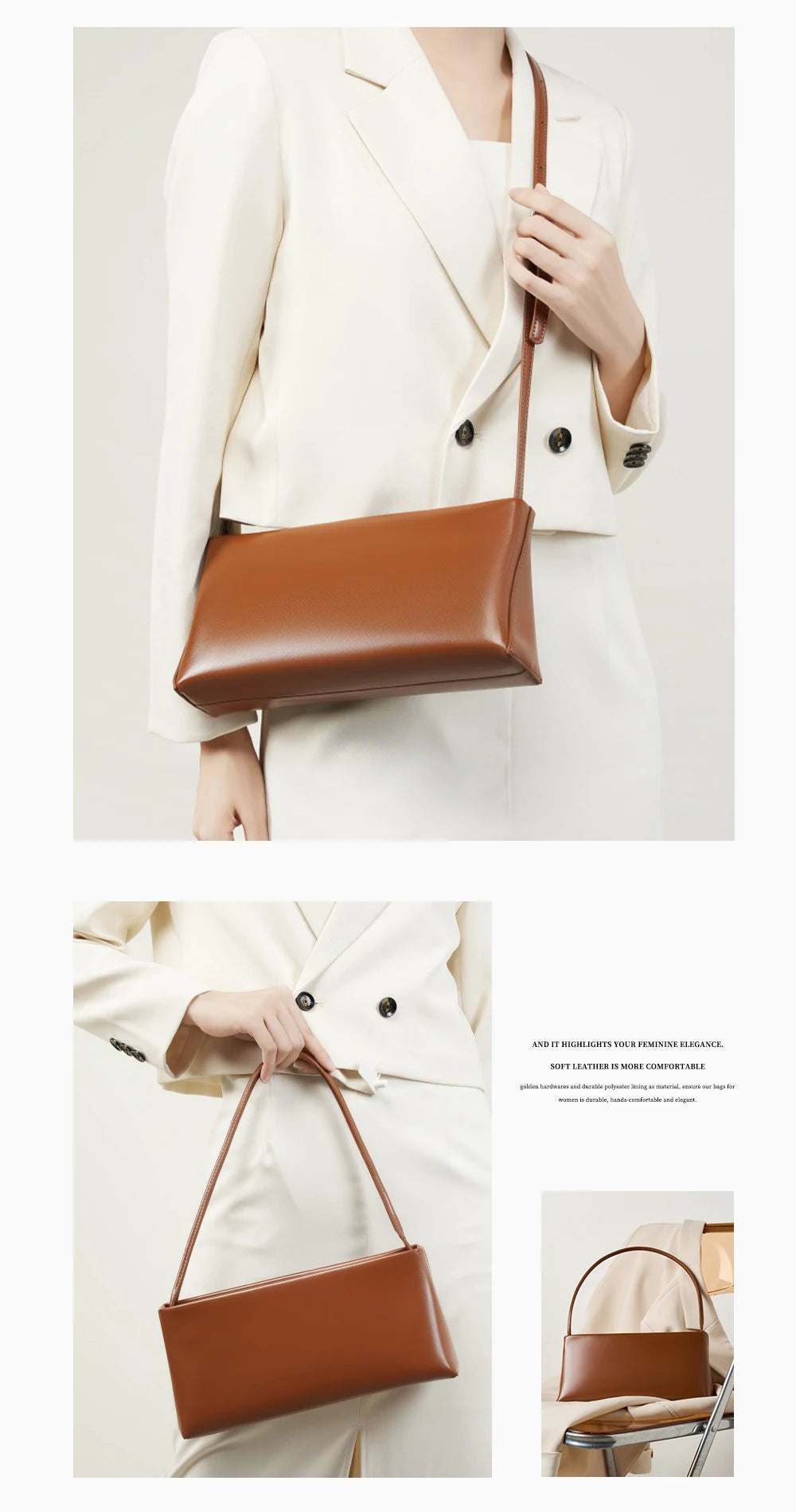 Zency 2024 New Luxury Handbag Fashion Women Leather Shoulder Bag Ladies Underarm Bag Sac De Femme Red Bride Wedding Bags