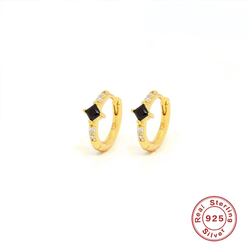 CANNER White Zircon Simple Love Round Earring For Women 925 Sterling Silver Earrings Hoops Pendiente Plata Piercing Gold Jewelry