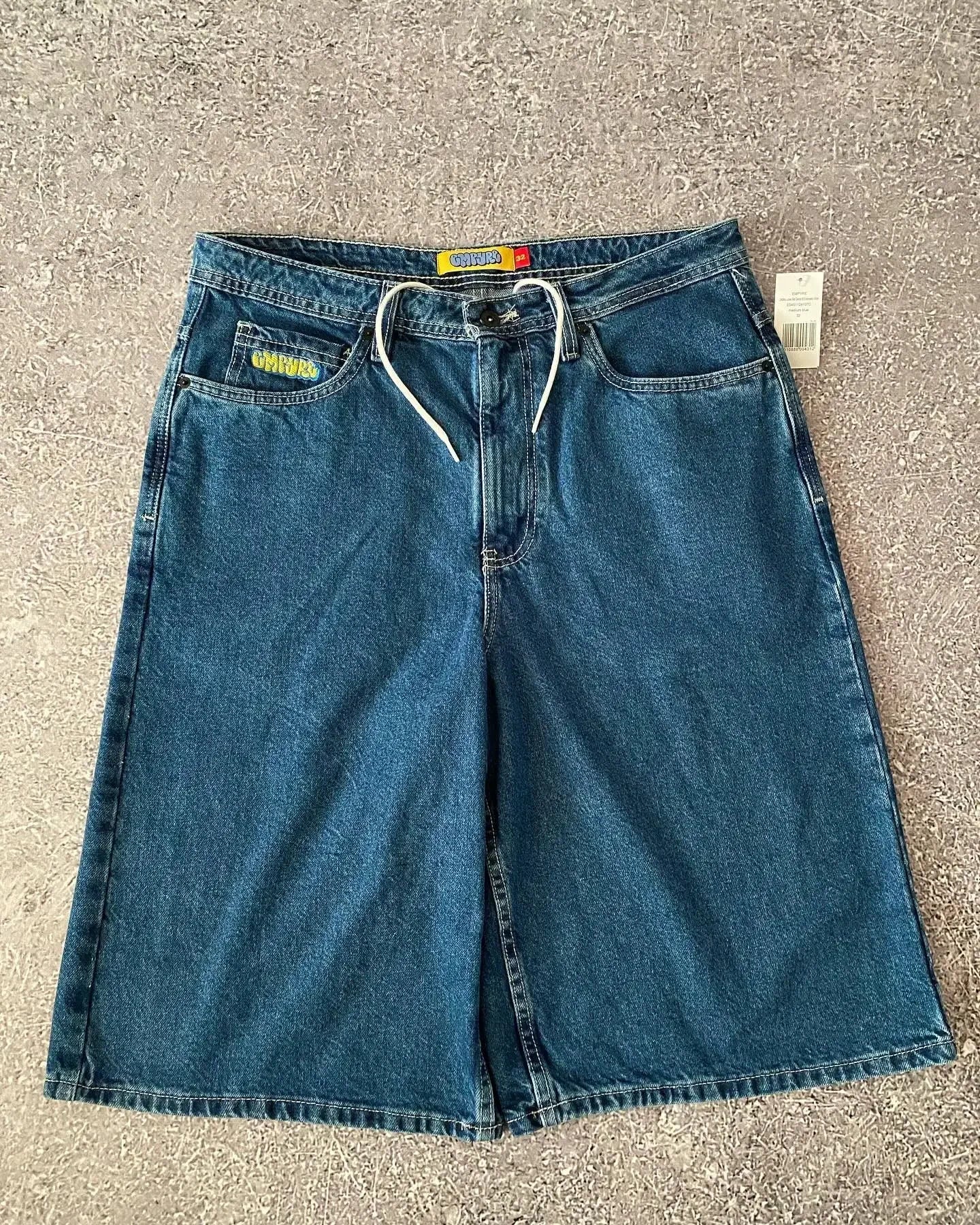 90s American Straight Pants Men and Women Universal Jeans Street Fashion Versatile Shorts Personalized Harajuku Hip hop Clothing