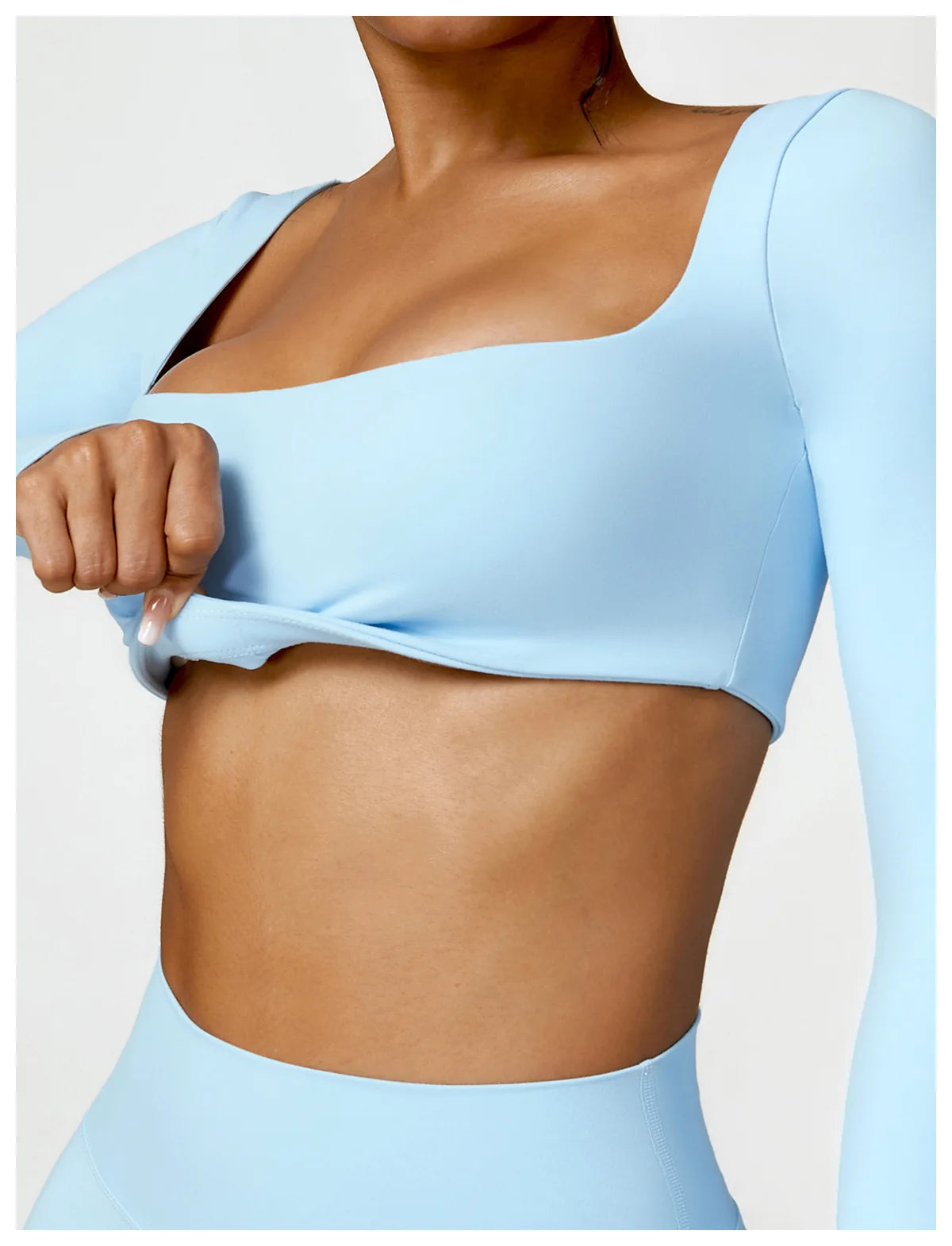 Yoga Set 2PCS Sportswear Workout Clothes Athletic Wear Gym Legging Fitness Bra Crop Top Long Sleeve Sports Suits Women Tracksuit
