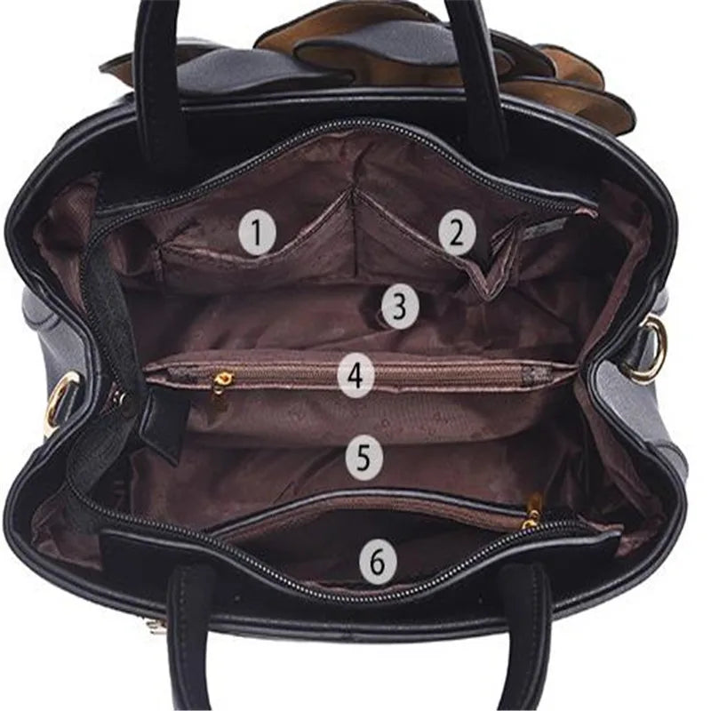 Large Capacity Red Big Rose Flower Women's Bag Handbag Shoulder Bag Purse Ladies Female Crossbody Bag Luxury Bag