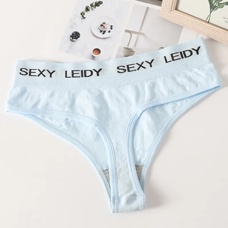 Letter Belt Brazilian Panties Women Seamless Underwear Female Underpants Sexy Briefs Lingerie Comfy Intimates