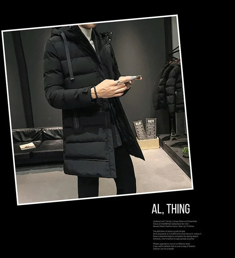 Men Long Down Jackets Winter Coats Chaquetas Hooded Casual Winter Parkas High Quality Male Green Warm Parkas Coats Size 8XL