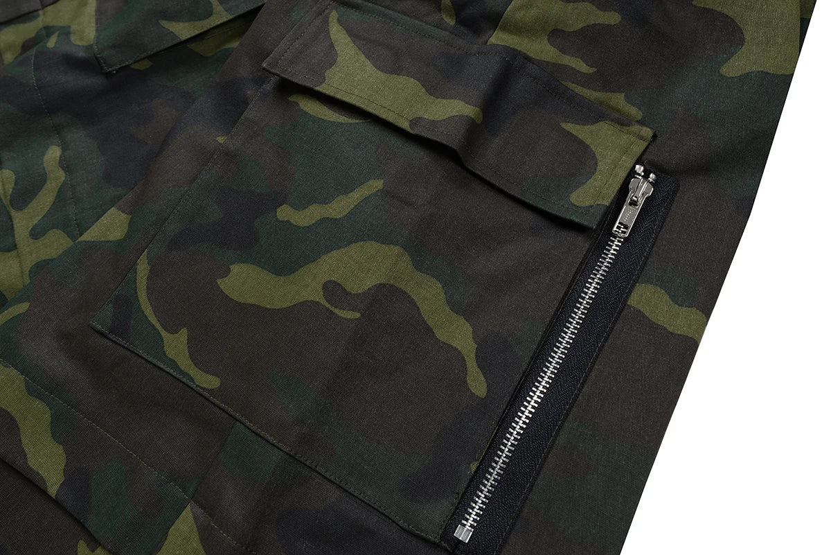 Color Match Multi-pockets Camouflage Cargo Pants for Men and Women Streetwear Patchwork Baggy Overalls Wide Leg Loose Trousers