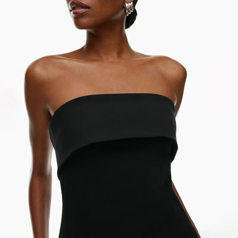 Solid Tube Tops For Women Strapless Bra Turndown Slash Neck Lenceria Femenina Backless Bralette Femme Split Bandeau Top Sexy