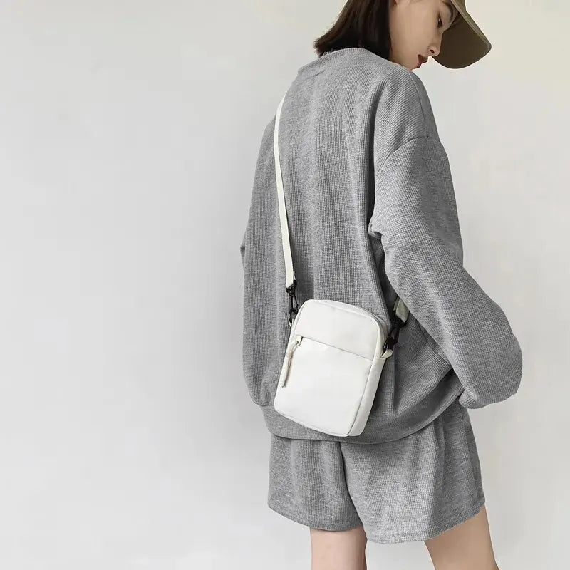 Messenger Sling Bags For Men Casual Canvas Small Zipper Crossbody Pouch Simple Small Crossbody Shoulder Bag Men Bag