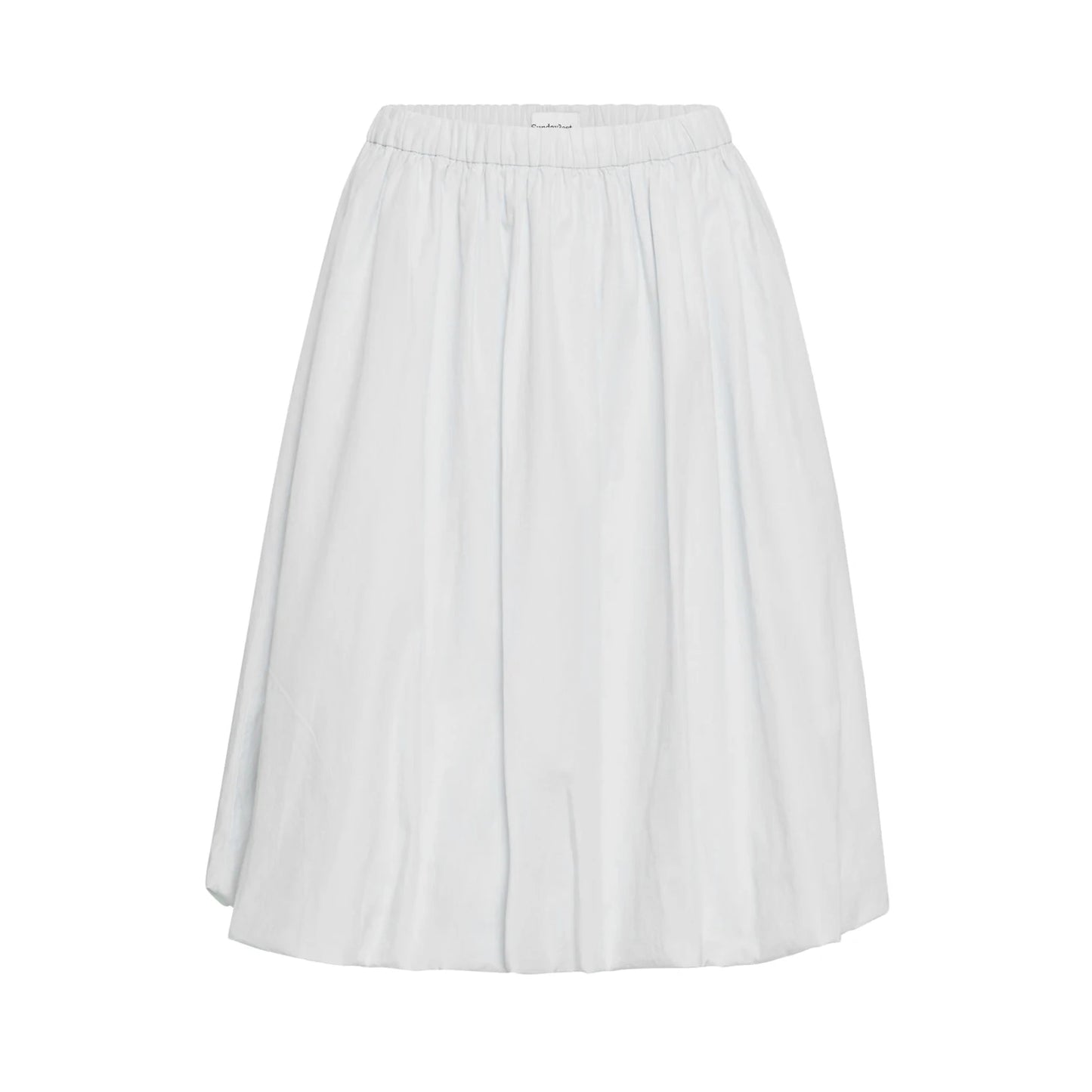 Women Bubble A-Line Skirt Casual Summer Solid Color Elastic Waist Gothic Midi Skirt for Beach Vacation Club Streetwear