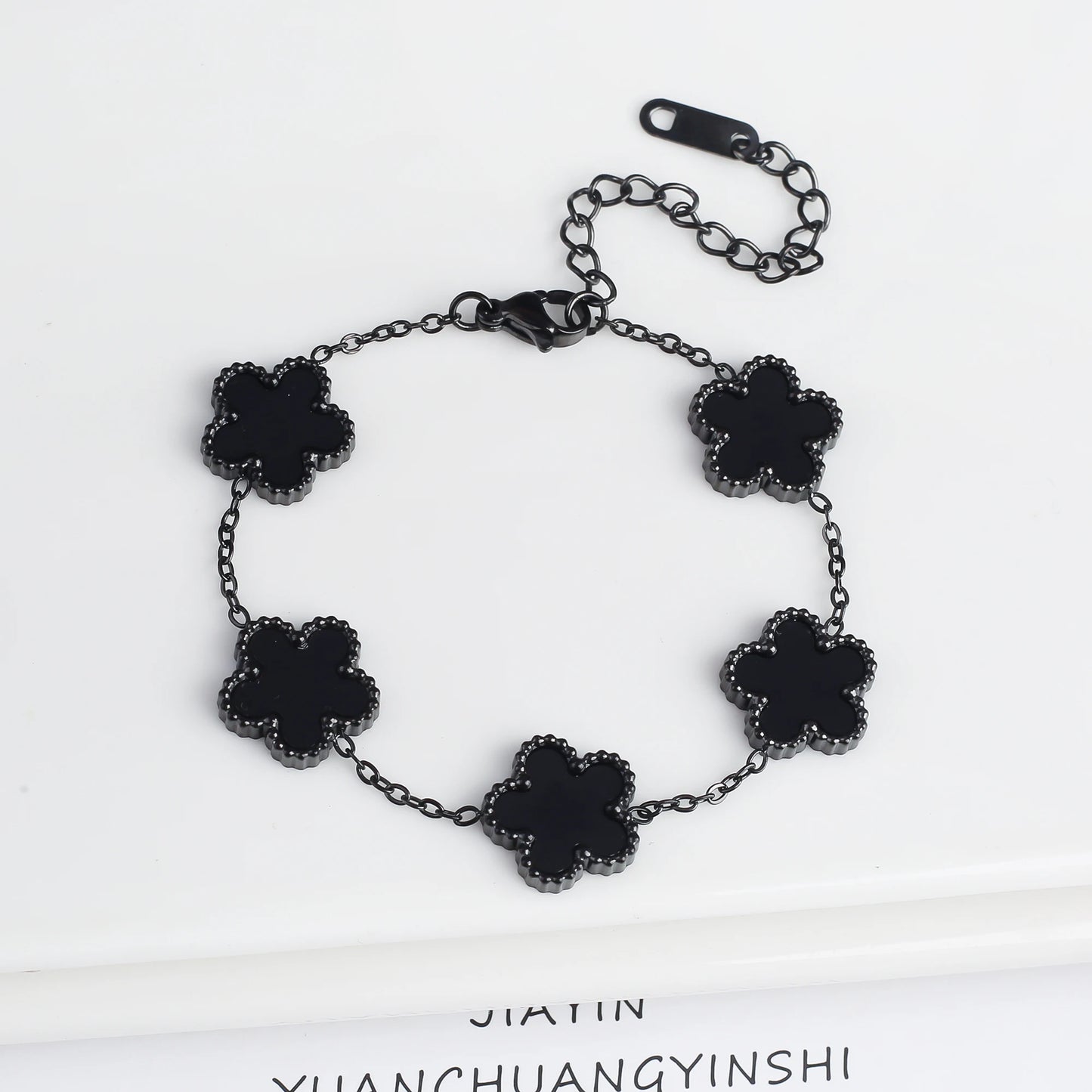 High Quality 316L Metal Laser Five Leaf Flower Charm Bracelet Classic for Woman Stainless Steel Party Jewelry Trend Clover
