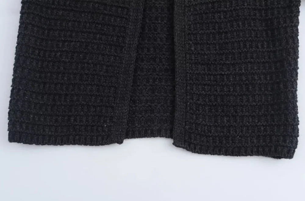 TRZA-Women's Front Button Knit Cardigan Sweater, O Neck, Long Sleeve, Female Outerwear, Chic Tops, Fashion