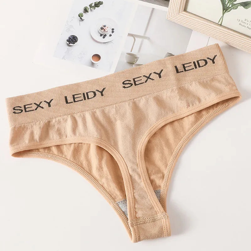 Letter Belt Brazilian Panties Women Seamless Underwear Female Underpants Sexy Briefs Lingerie Comfy Intimates