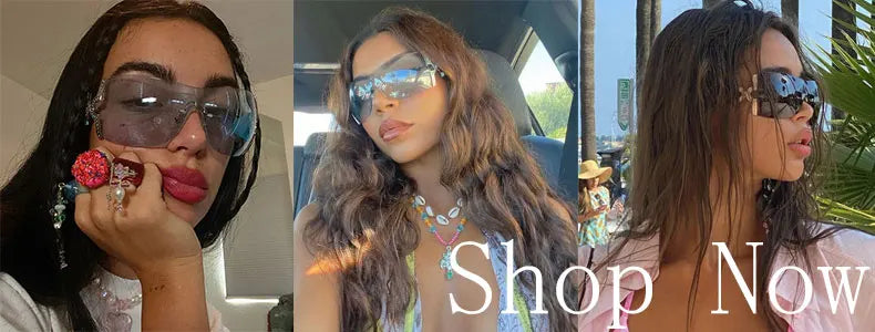 Fashion Ladies Oversized Frame Eyewear New Love Shape Iridescent Shade Luxury Designer Women's Heart Gradient Sunglasses Women