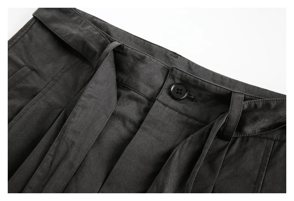Japanese Streetwear Fashion Show Overalls Men's Loose Vintage Straight Casual Pure Cotton Wide-leg Baggy Pants Cargo Trousers